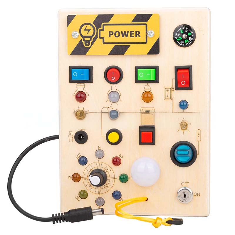 Holz beschäftigtes Brettspielzeug mit LED-Lichtern