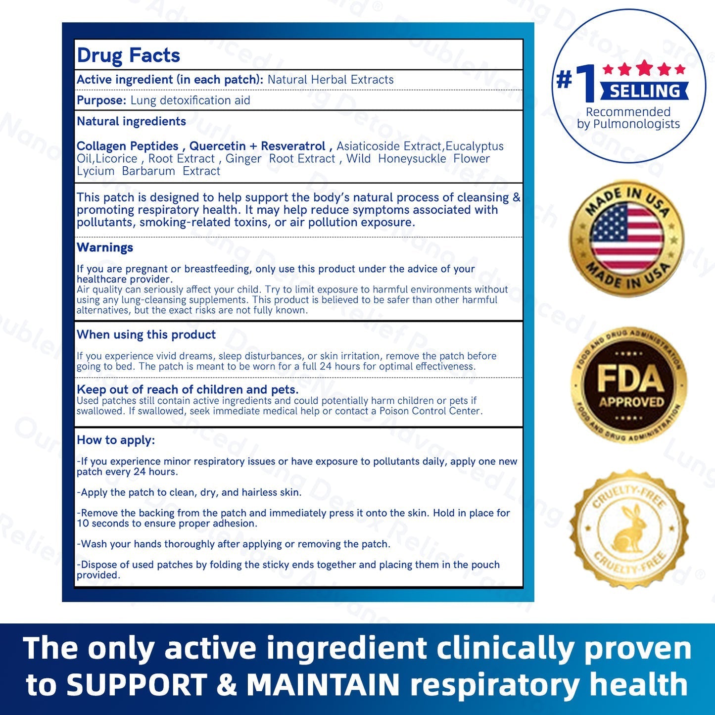 🏅FDA Approved|USA DoubleNano COPD Relief Patch (💝 Cough, wheezing, shortness of breath, sputum, stuffy nose, bronchitis, bronchitis, allergy symptoms, lung discomfort)