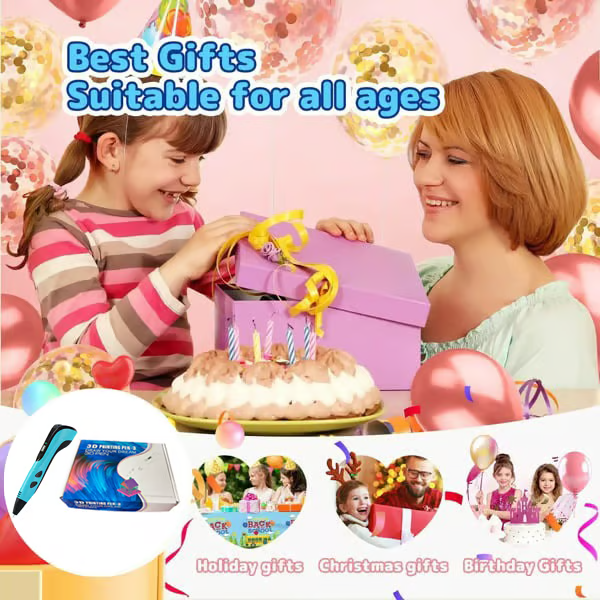 🎁Neuer 3D-Druckstift, 3D-Stift-Set für Kinder, mit LCD-Display und PLA-Filament