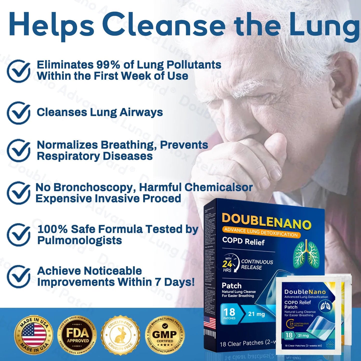 🏅FDA Approved|USA DoubleNano COPD Relief Patch (💝 Cough, wheezing, shortness of breath, sputum, stuffy nose, bronchitis, bronchitis, allergy symptoms, lung discomfort)