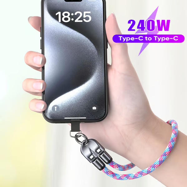 🔥 USB-C zu USB-C 240W Ladekabel im Armband-Design