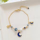 Japan Korea Stern Mond Armband Für Frauen Mädchen Mode Rosa Kristall Perle Kette Armband Großhandel Designer Schmuck Party Geschenk