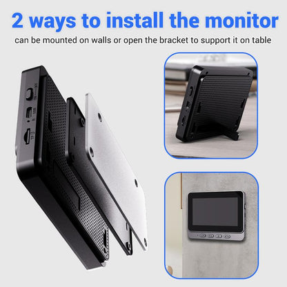 Drahtlose Türklingel-Kamera: 1080P, 170°-Winkel, 4,3-Zoll-Bildschirm, IPX65-Outdoor-Wasserdichtigkeit, Nachtsicht