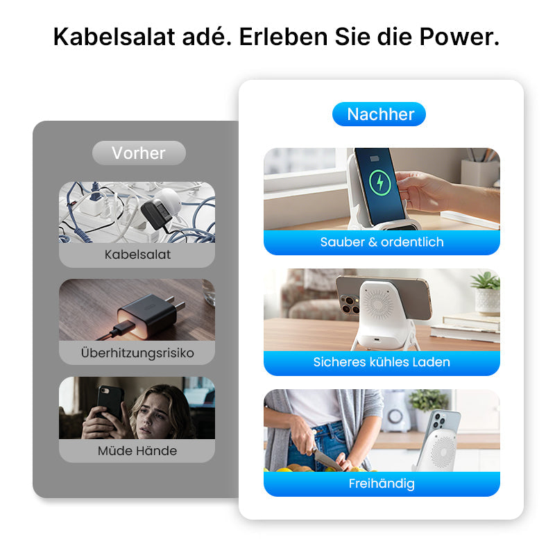 🔥 50 % RABATT 🎁 Multifunktionale kabellose Halterung mit Schnellladegerät für Smartphones