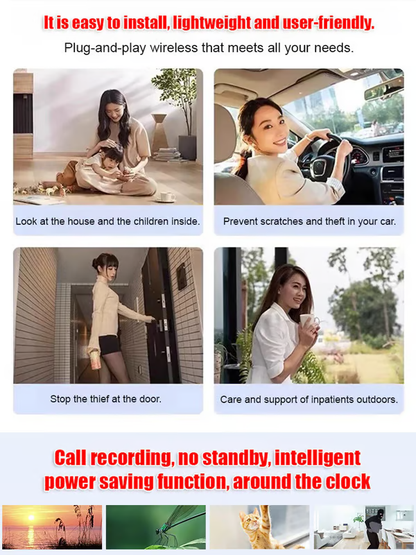 【Hidden camera HD night vision】No WIFI or electricity required💯Tiny and installs in 1 second ⚠️Remote real-time viewing