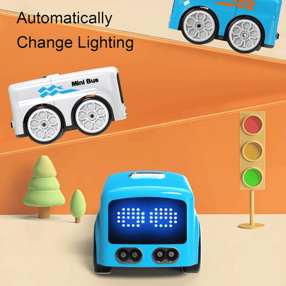 🎅 Letzter Tag Verkauf 50% Rabatt 💖🎁 Magic Mini Bus Spielzeug, RC-gesteuert mit Auto-Ausdrücken und 4 Spielmodi, Ideales Geschenk für Kinder