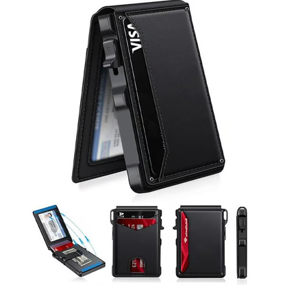 Das ultimative Smart-Pop-Up-Portemonnaie: Schlank, sicher und mit RFID-Schutz.