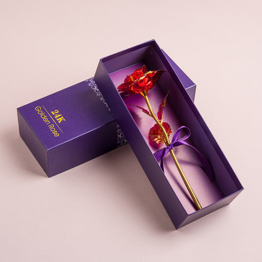 Funkelnde, farbenfrohe Goldfolienrose🔥Das perfekte Geschenk🔥