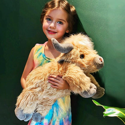 Weihnachtsgeschenk Speelgoed 🐂🎁  Schattig Bildverhaal Hoogland Koe Knuffel Speelgoed