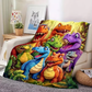 🦖 Flanelldecke mit niedlichem Dinosaurier-HD-Digitaldruck