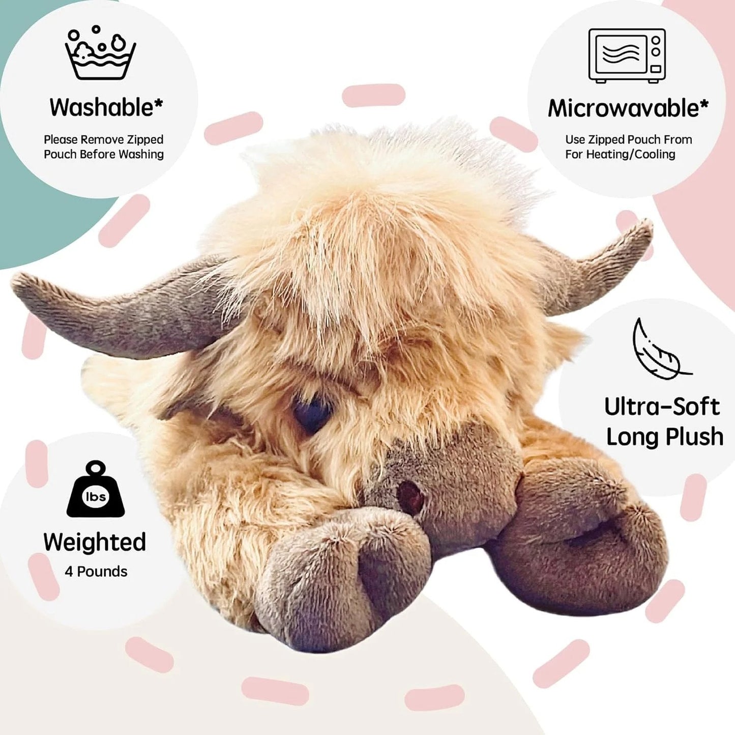 Weihnachtsgeschenk Speelgoed 🐂🎁  Schattig Bildverhaal Hoogland Koe Knuffel Speelgoed