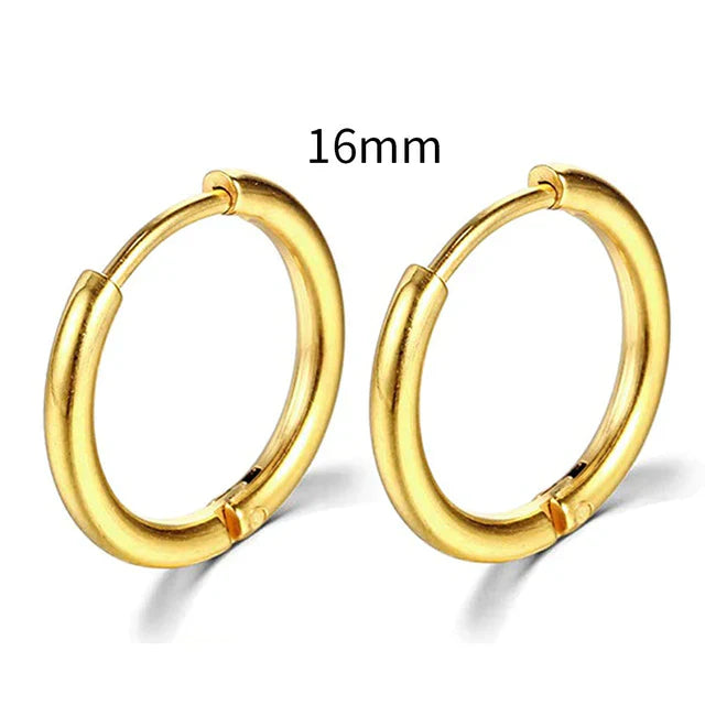 2022 Neue Einfache Edelstahl Gold Kleine Hoop Ohrringe für Frauen Männer Knorpel Ohr Piercing Schmuck Pendientes Hombre Mujer