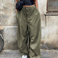 Sweetown Casual Baggy Wide Leg Sweatpants Weiß Lose Kordelzug Niedrige Taille Streetwear Cargo Hosen Womens Hippie Joggers Hosen