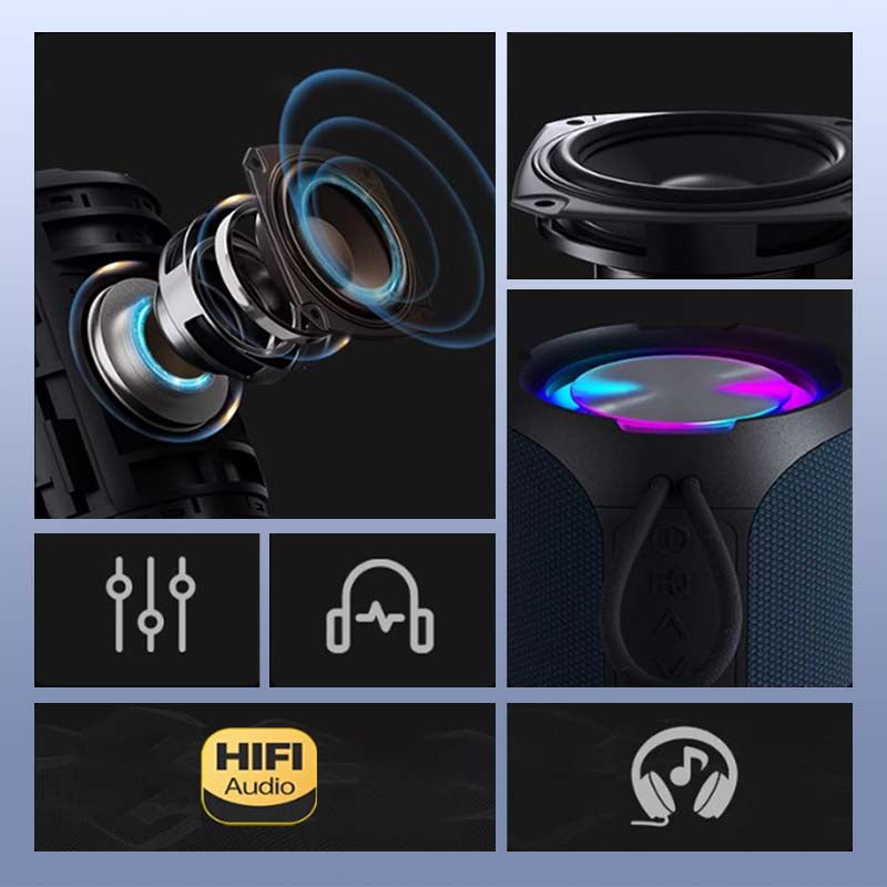 🎵40 W Peak tragbarer Bluetooth-Lautsprecher mit RGB-Beleuchtung💥