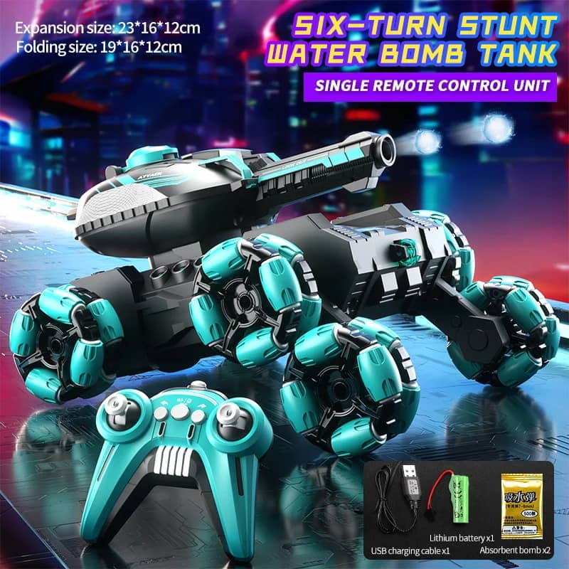 📢📢50% RABATT!!! 🎅🚗 Ferngesteuerter sechsrädriger Panzer - transformierbar für die Schlacht 🎮 Kostenloser Versand✈️