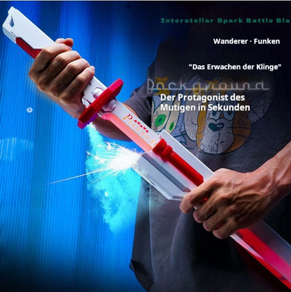 🔥Lichtschwert 7 Farben fließendes Funken-Schwert mit Soundeffekten LED-Schwert mit Rauchlicht-Lichtschwert für Kinder