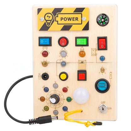 Holz beschäftigtes Brettspielzeug mit LED-Lichtern