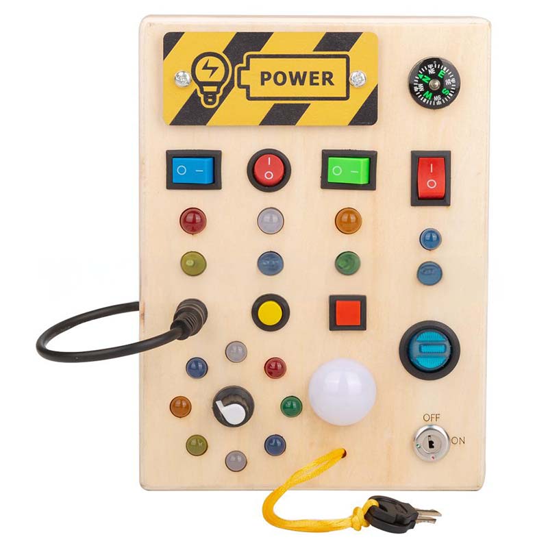 Holz beschäftigtes Brettspielzeug mit LED-Lichtern