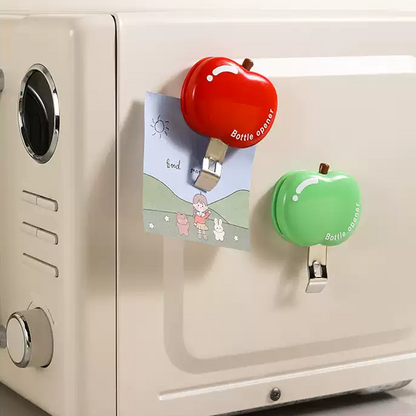 🍎Apfelförmiger Multifunktionaler Flaschenöffner & Snack-Clip – Kühlschrankmagnet & Tragbar🍾