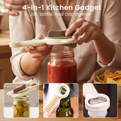 4-in-1 Multifunktionaler, müheloser Glasöffner