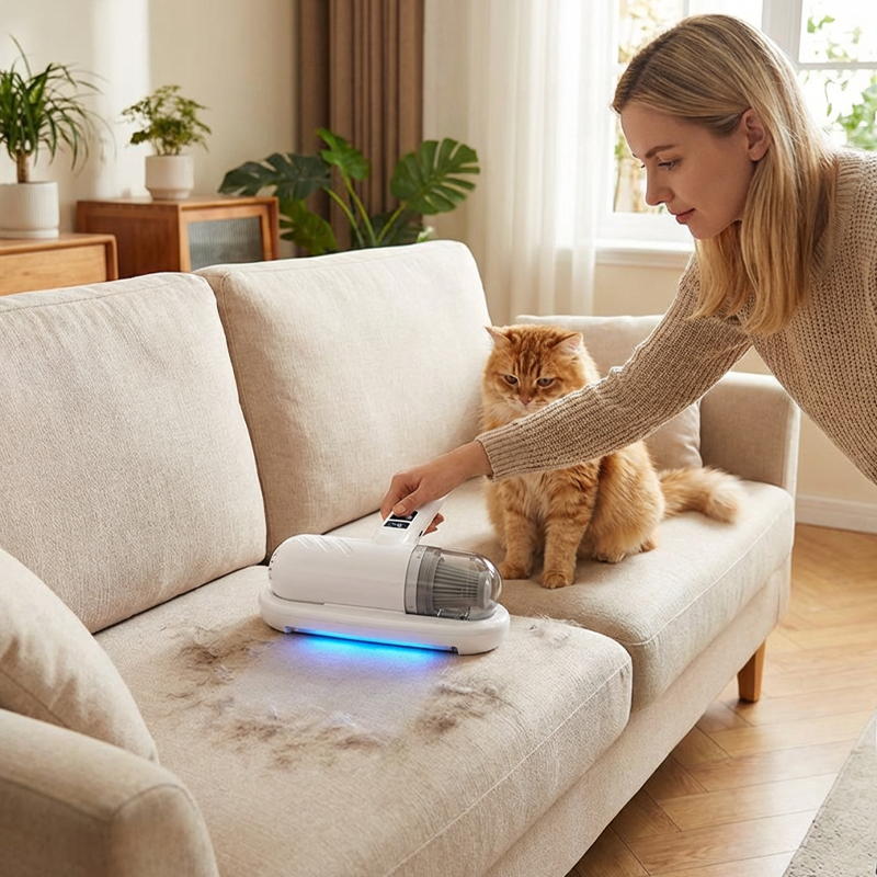 Bettstaubsauger mit UV-C-Licht