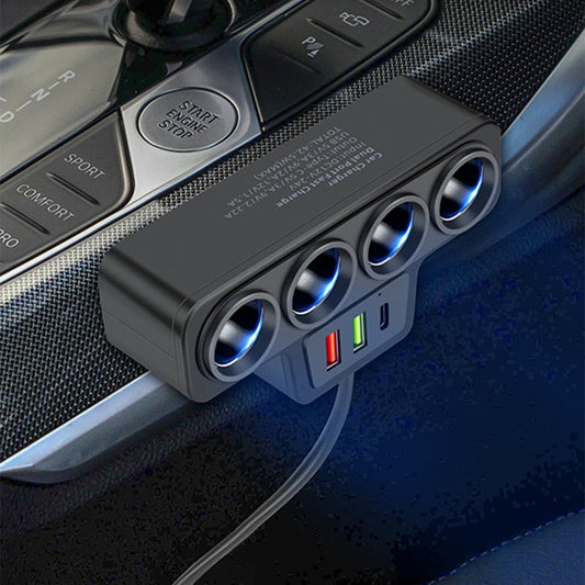 🎉 Cadeau du Nouvel An – 50 % de réduction ! 🚗 Adaptateur allume-cigare 7 en 1 : 4 prises + 3 ports de charge rapide – Stable et sûr pour voitures et camions